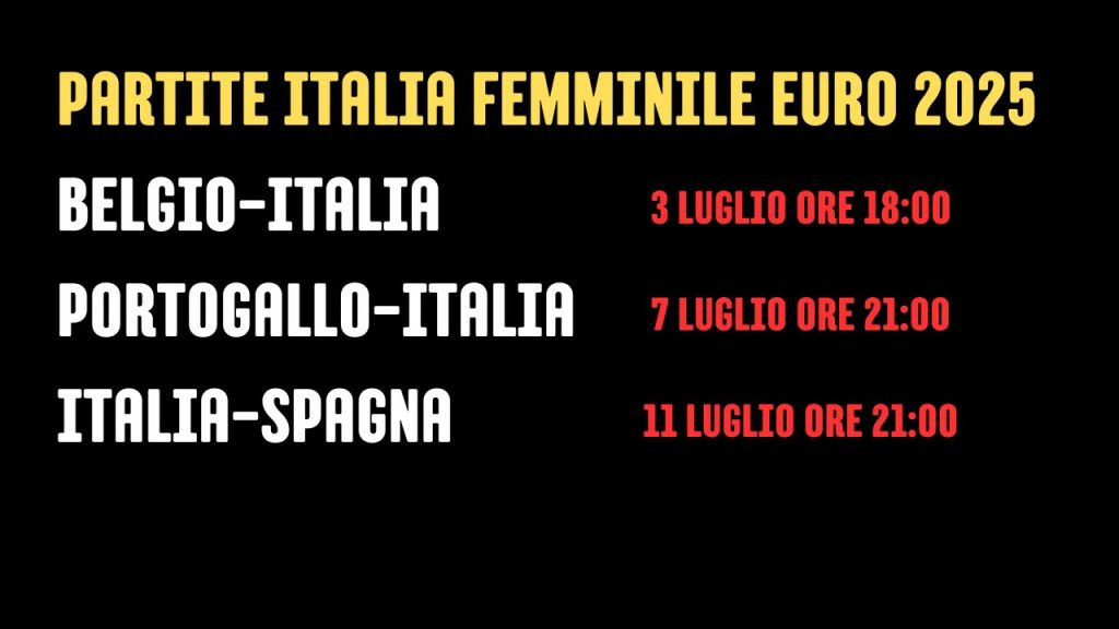 Prossime partite Italia femminile europei